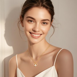 LOUISA SECRET Women's Infinity Heart Eternal Mini Heart Moissanite Round Necklace 925 Sterling Silver Brithday Gift Valentine's Day Christmas Day