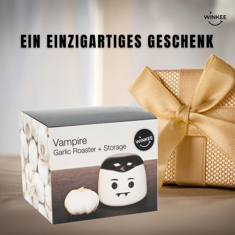 Winkee Original - Vampir Knoblauch Röster & Aufbewahrungsbehälter I Ceramic