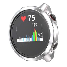 SHOWERORO Electroplated Protective Watch Case for Smartwatch Silver TPU Cover with Precise Cutouts Flexible and Durable Scratch Resistant Frame