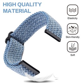 Songsier Strap Compatible with Fit bit Versa 3, Fit bit Sense Strap, Adjustable Stretch Braided Elastics Nylon Wristband for Fit bit Versa 3