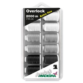 Madeira Aerolock No. 180 2000 Metres Overlock Extra Fine White and Black