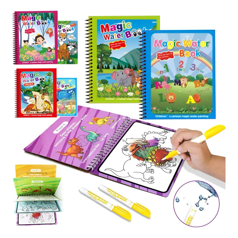 2pcs Pizarrón Mágico Libro Dibujo Agua Doodle Niños Regalos