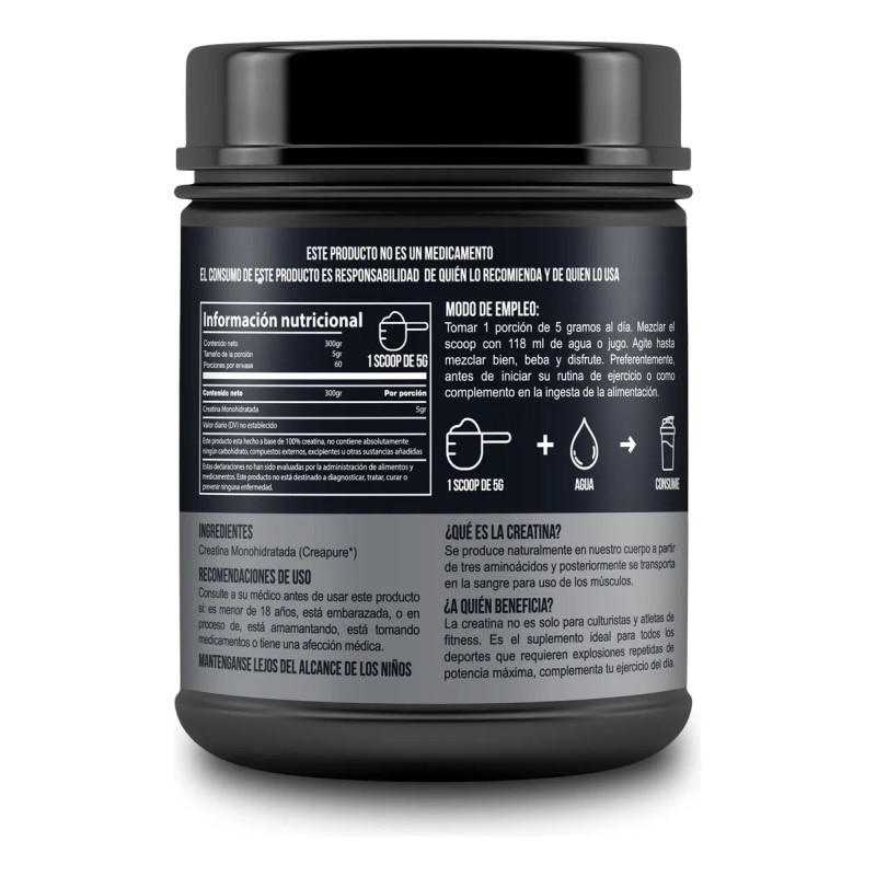 Holix Lab Creatina Monohidratada 300gr 60 Serv. Creapure Sfn