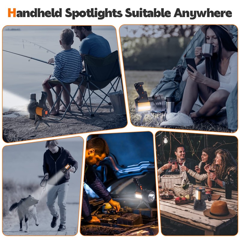 Vanvale Super Bright Rechargeable Spotlight,Handheld Rechargeable LED Flashlight Ultra-Long Standby