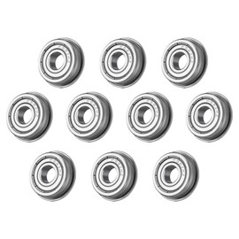 XIKE F682XZZ Flanged Ball Bearings 2.5x6x2.6mm，Double Metal Shield and Pre-Lubricated, Chrome Steel Deep Groove Ball Bearings-10 Pcs.