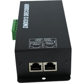 AMKI DMX 512 LED Decoder Controller 4CH Digital Display Decoder,DMX512 LED Light Decoder Controller Dimming Driver for RGBW LED Strip Light DC12-24V 4A/CH (4 Channel with Display)