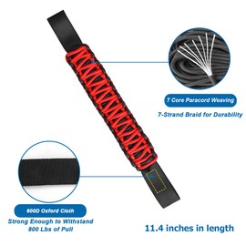 ‎TSUGAMI 2PCS Headrest Grab Handles, Car Front Rear Seat Back Roll Bar Grip Handles Kit, Nylon Paracord with Headrest Mounted Automotive Interior Accessories Universal for SUV Truck Pickup