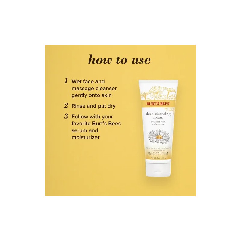 Crema de Limpieza Facial Burt's Bees Profunda con Manzanilla y