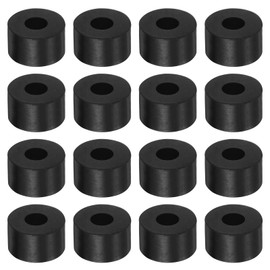 HARFINGTON 16pcs Rubber Spacer 1 Inch OD 0.4 Inch ID 0.6 Inch Thick Neoprene Round Anti Vibration Isolation Pads Isolator Rubber Washers Bushings for Home Cars Boat Accessories, Black