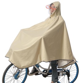 [Vulpns] Raincoat, Women's, Men's, Rain Poncho, Bicycle, Lightweight, Double Brim, Backpack, Long, Cut, Transparent Visor, Rain Feathers, Waterproof, Windproof, Comfortable, Rainy Season, Large, Rain