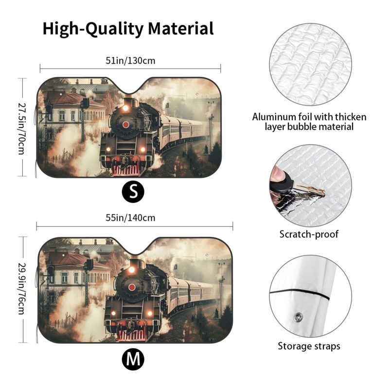 HSYOYO Windshield Sun Shade for Car Trucks SUV Train Travelling