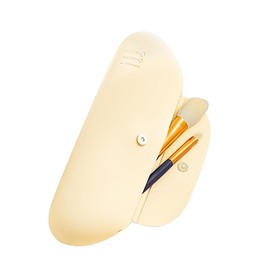 TUCANA Premium Travel Makeup Brush Holder with Magnetic Closure - Organize & Secure Your Brushes On-The-Go (Yellow)