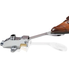 Brass Floor Mount Single Foot Pedal Water Valve for Basin, Touchless Pedal Faucet Foot Valve G1/2’’ IPS