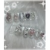 Y2K Silver Magnet Gel Handmade Nail Tips - Almond /
