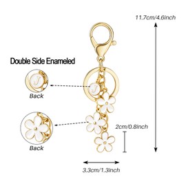 SELOVO Backpack Accessories Off White Enamel Keychain Initial J