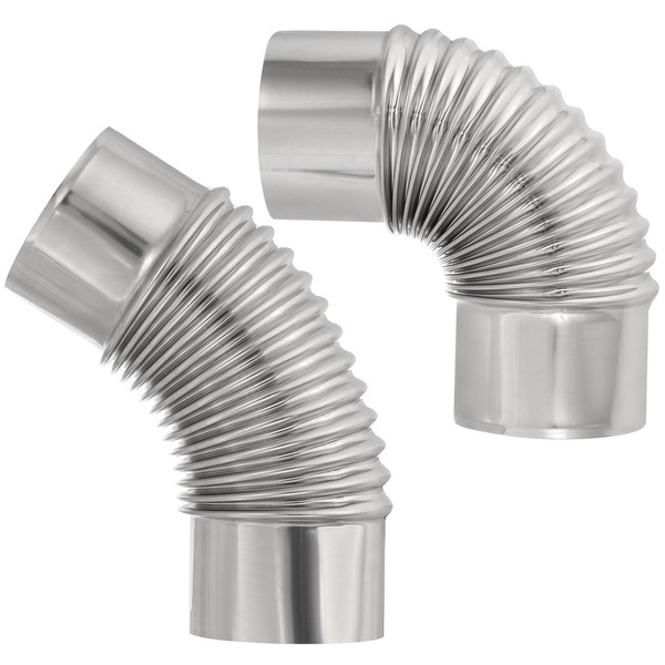 PATIKIL 90 Degree Stove Pipe and 45 Degree Chimney Flue