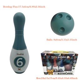 Funvalley Surperfect Bowling Set Kids, Mini Kids Bowling Set 6 Pins And 2 Balls, Bowling Playset Education Motor Skills Toys, Kids Bowling Indoor Outdoor Toy, Bowling Games