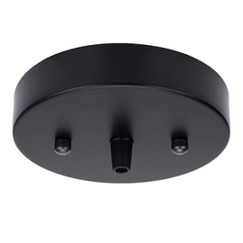 2 Pack Modern Ceiling Canopy Kit, LAIRUIS 5 1/5 Inch Steel Pendant Cover Plate with Hardware, Black