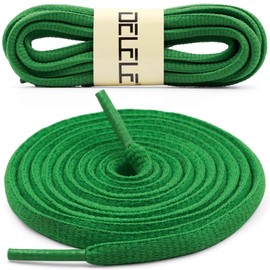 DELELE 2 Pair Oval Shoes laces Half Round 1/4" Athletic Shoelaces Shoe Strings Dark Green-35 inch