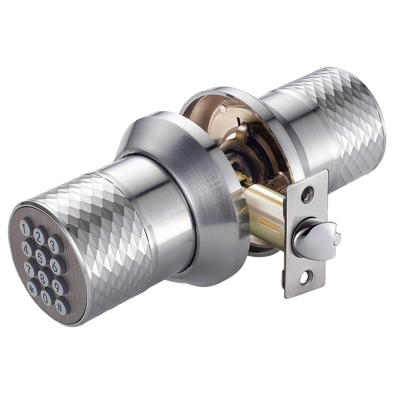 Keypad Door Knob, Digital Door Lock with Anti-Slip Handle, 3s