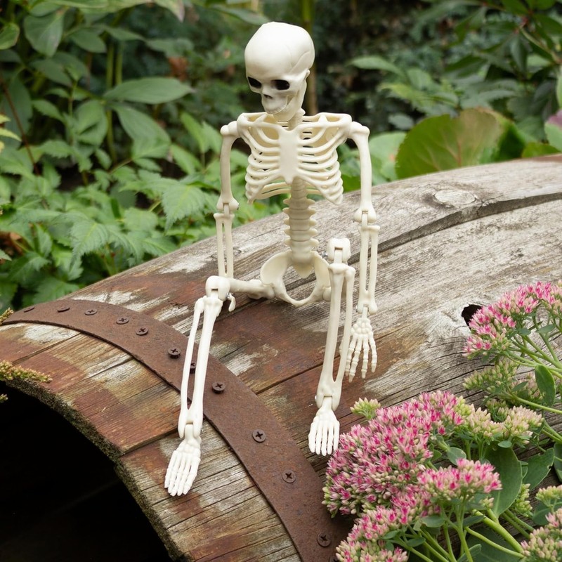 QUSTGO Halloween Skeletons Decorations, 16" Small Skeleton with Full Body