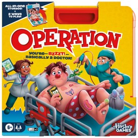 Operation Electronic Board Game with All-in-One Carrying Case | 2 Ways to Play | Ages 6+ | 1+ Players | 10 Mins. | Fun Kids Games