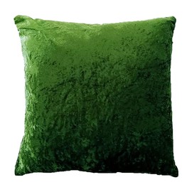 Olivia Rocco Set Of 2 Crushed Velvet Cushion Cover 43 x 43cm Sofa Bed Chair Soft Smooth Washable Square Cushions Pillows With Invisible Zipper For Couch Bedroom Living Room, Emerald Green