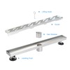 Elefloom Linear Shower Drain, Shower Drain 24 inch with Bar