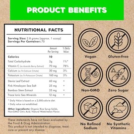 Electrolyte Powder Packets - Vegan Electrolyte Hydration Powder wSea Minerals - Keto Friendly, Non-GMO, Zero Sugar Electrolyte Supplement-Healthy...  