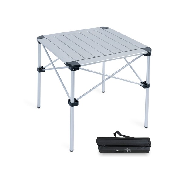 iClimb Lightweight Stable Alu. Folding Square Table Roll Up Top