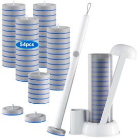 Touch-Free Disposable Toilet Brush Set with 54 Refills