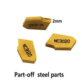 GBJ Grooving Slotting Tool Cut Off Lathe Turning Tool Holder 3/8 inch Shank ZQ1010R-2, Grooving Cut-Off Tool with 10 pcsSP200 Carbide Turning Inserts Grooving Parting Blade