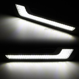 AUTOXBERT 2x Daytime Running Light LED White Light L-Shape Strip With Back Sticker12V DRL