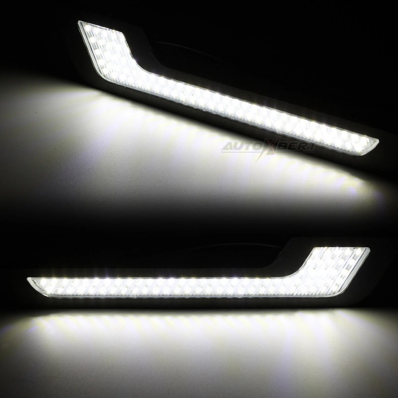 AUTOXBERT 2x Daytime Running Light LED White Light L-Shape Strip