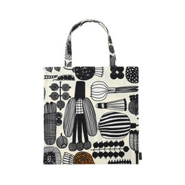 Marimekko 52_1_52259474339 Women's Tote Bag, 17.3 x 16.9 inches (44 x 43 cm), black / orange, F