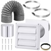 Glooglitter 4 Inch Dryer Vent Kit, Exhaust Ducting Through Wall,Gray