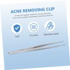 WOONEKY Stainless Pimple Tweezers Clip for Safe Sterilizable for Friends