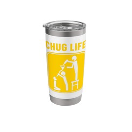 Chug Live Party Alcohol Drinks Friends Beer Bong Holiday Stainless Steel Insulated Tumbler