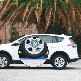 GarfatolRv Tire Saver Ramps Anti-Slip Pads Design, Car Tire Wheel Ramps for Flat Spot and Flat Tire Prevention, Tire Savers for Storage, Carrying Bag, Easy to Store 4 Pack (Blue)