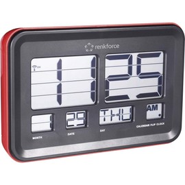 Renkforce A541 Funk Klappzahlen wall clock 45mm x 222mm x 144mm Rot