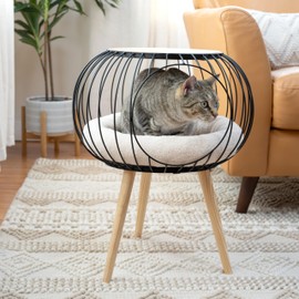 Kitty City Modern Cat Bed and Wooden Table