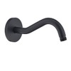 RANDOM Curved Shower Arm with Flange,8-inch S-Shape Matte Black Shower