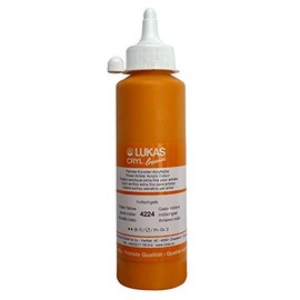 Lukas Cryl Liquid Soft Body Acrylic Paints for Painting - Professional Low Viscosity - 250 ml Bottle Indian Yellow