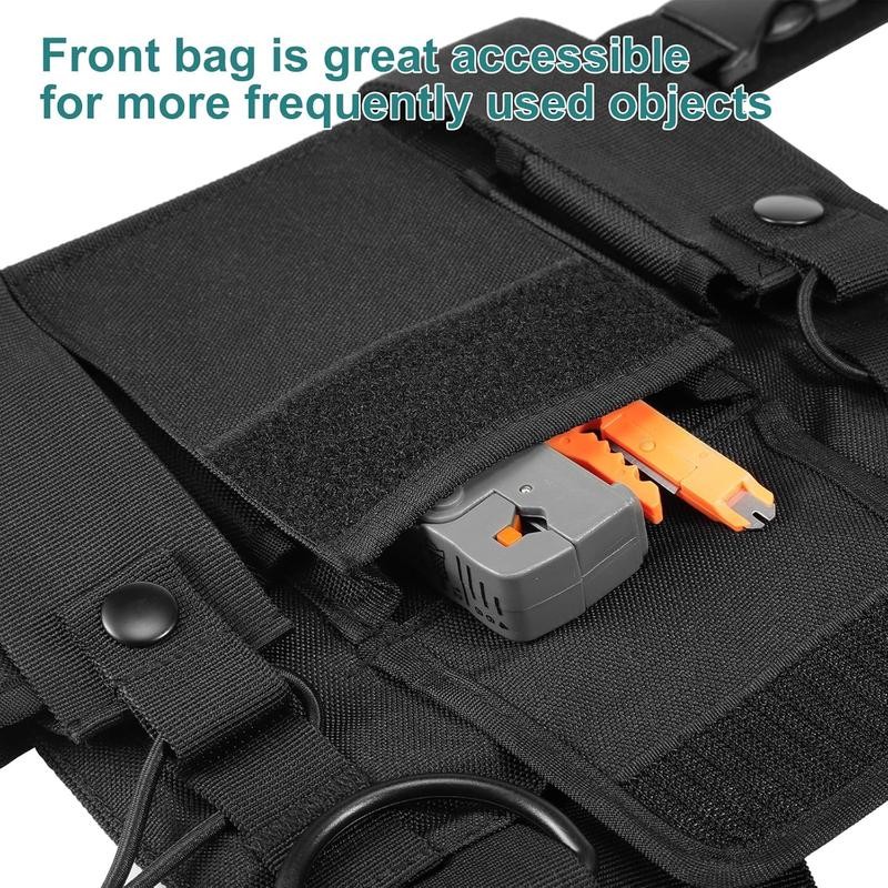 Radio Chest Harness Front Pack Pouch Holster Vest Rig for