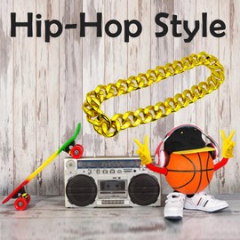 Big Chunky Fake Gold Chain for Men, Fake Plastic Chain Necklace, 80s 90s Punk Style Hip Hop Chain Necklace for Costume Jewelry Rapper