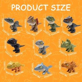 Pilikoll Dinosaur Finger Toy Bite Finger Toy Dinosaur Finger Puppet Set Dinosaur Bite Finger Toy Dinosaur Interactive Finger Toy for Children, Boys, Girls, Pack of 10