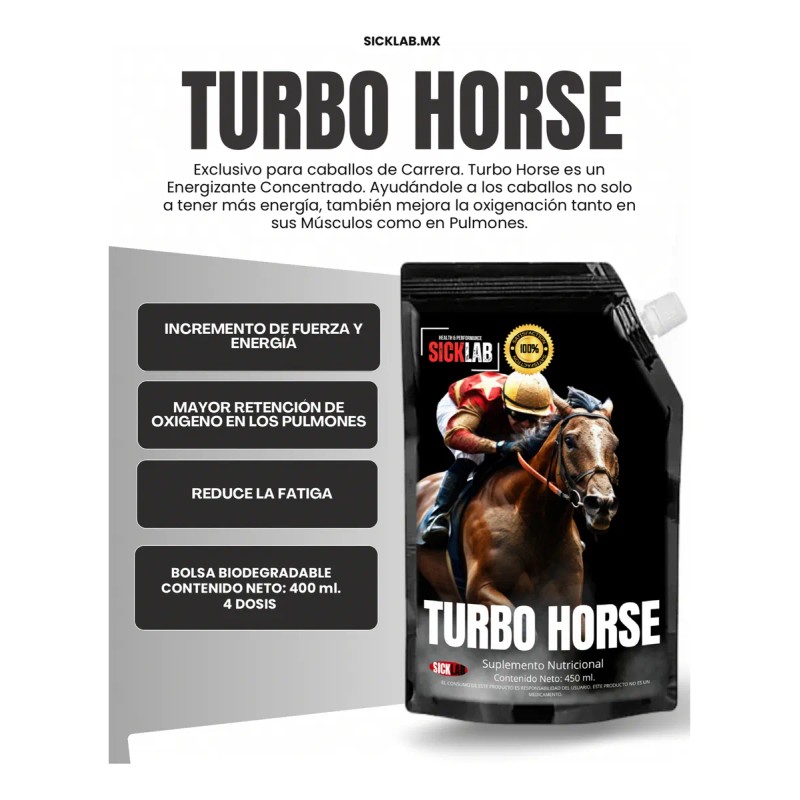 Turbo Horse Sicklab Suplemento Energético Líquido 400 Ml
