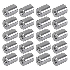 TOPPROS Pack of 20 - M3 Round Connector Nuts, 304 Stainless Steel Coupling Nut 8mm/0.31 inch Length Outside Diameter6mm / 0.24 inch