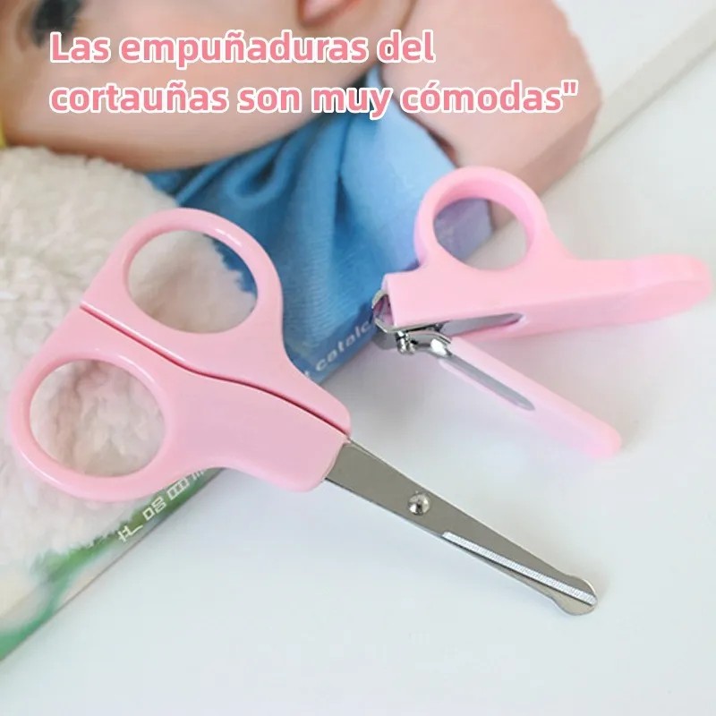 Lima Uñas Eléctrica Bebé 6en1 Portátil Rosa Con Luz+cortauña