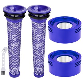 V8 Filter Replacement Compatible with Dyson V7 V8 Animal V8 Absolute V8 Motorhead Origin SV10 V7 Animal V7 Cordless Stick Vacuum, 2 HEPA Post Filters+2 Pre Filters, Part 965661-01 & 967478-01